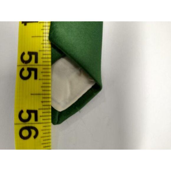 Wembley Wash Wear Wemlon Fabric Green with White Stripe Print Necktie Woven Tie - Picture 3 of 4